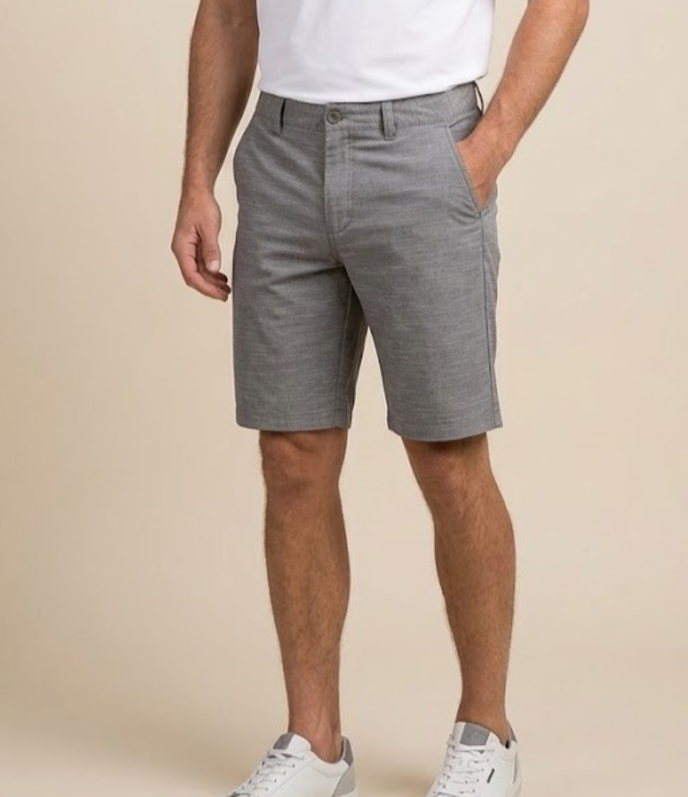 TravisMathew Mens Golf Shorts Size 32 Gray Performance Stretch Flat Front Chino
